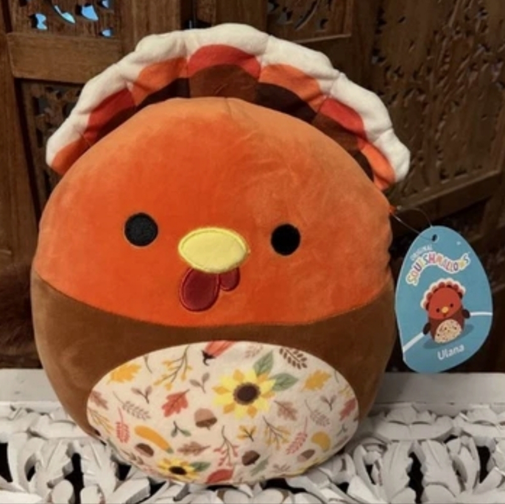 Squishmallows Ulana The Turkey 8 inch 2025 Thanksgiving Floral NEW with Tags